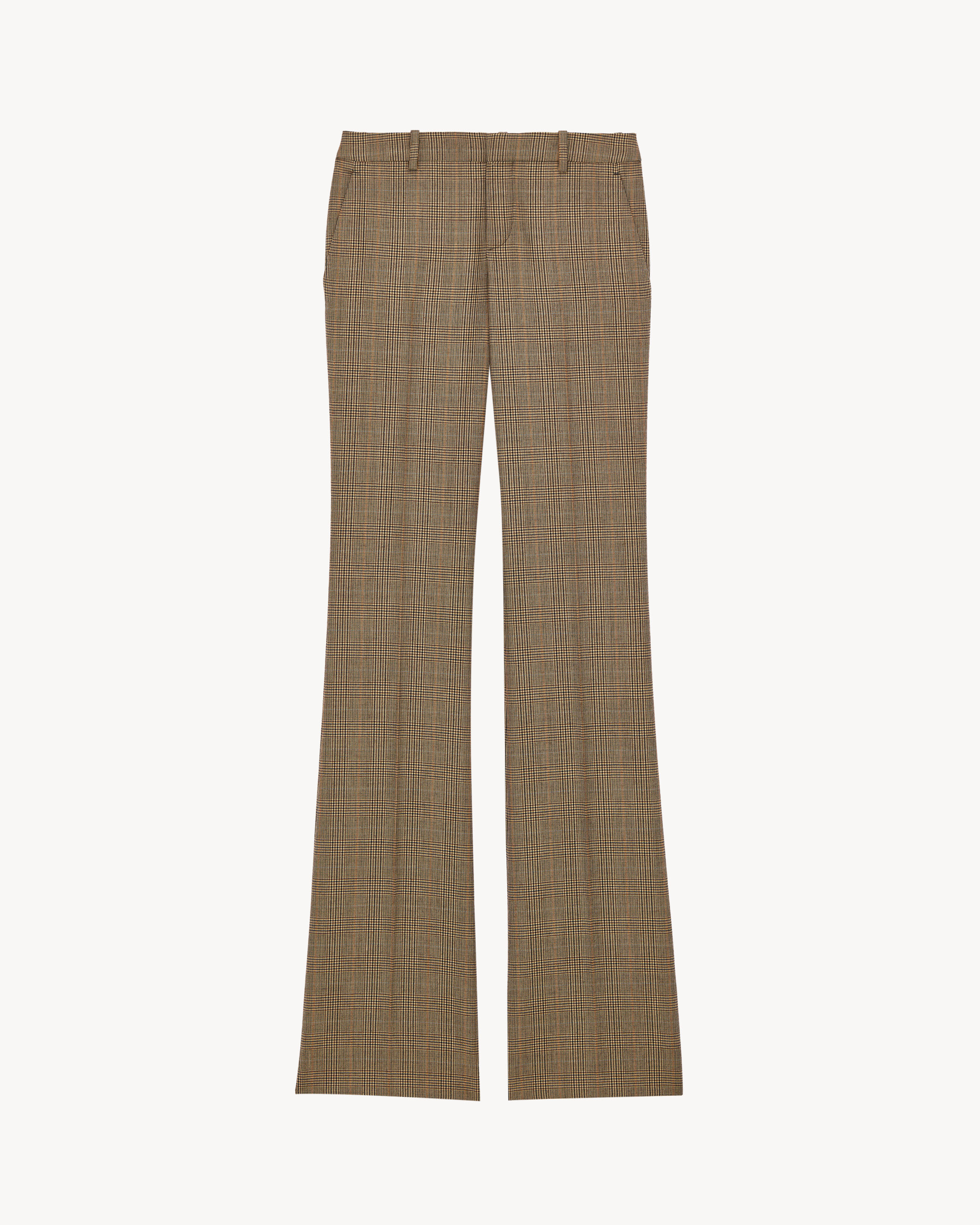 Pantalon évasé en laine Prince de Galles