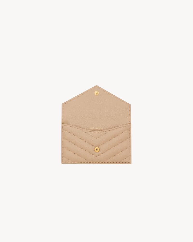 CASSANDRE MATELASSÉ FRAGMENTS FLAP CARD CASE IN GRAIN DE POUDRE LEATHER