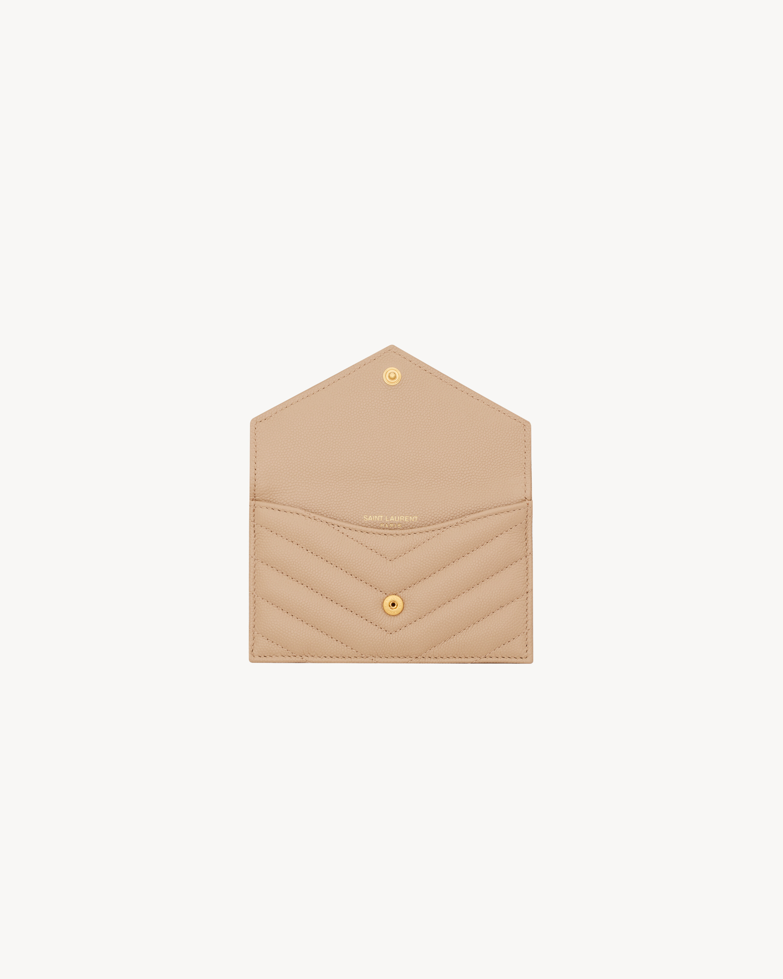 CASSANDRE MATELASSÉ FRAGMENTS FLAP CARD CASE IN GRAIN DE POUDRE LEATHER