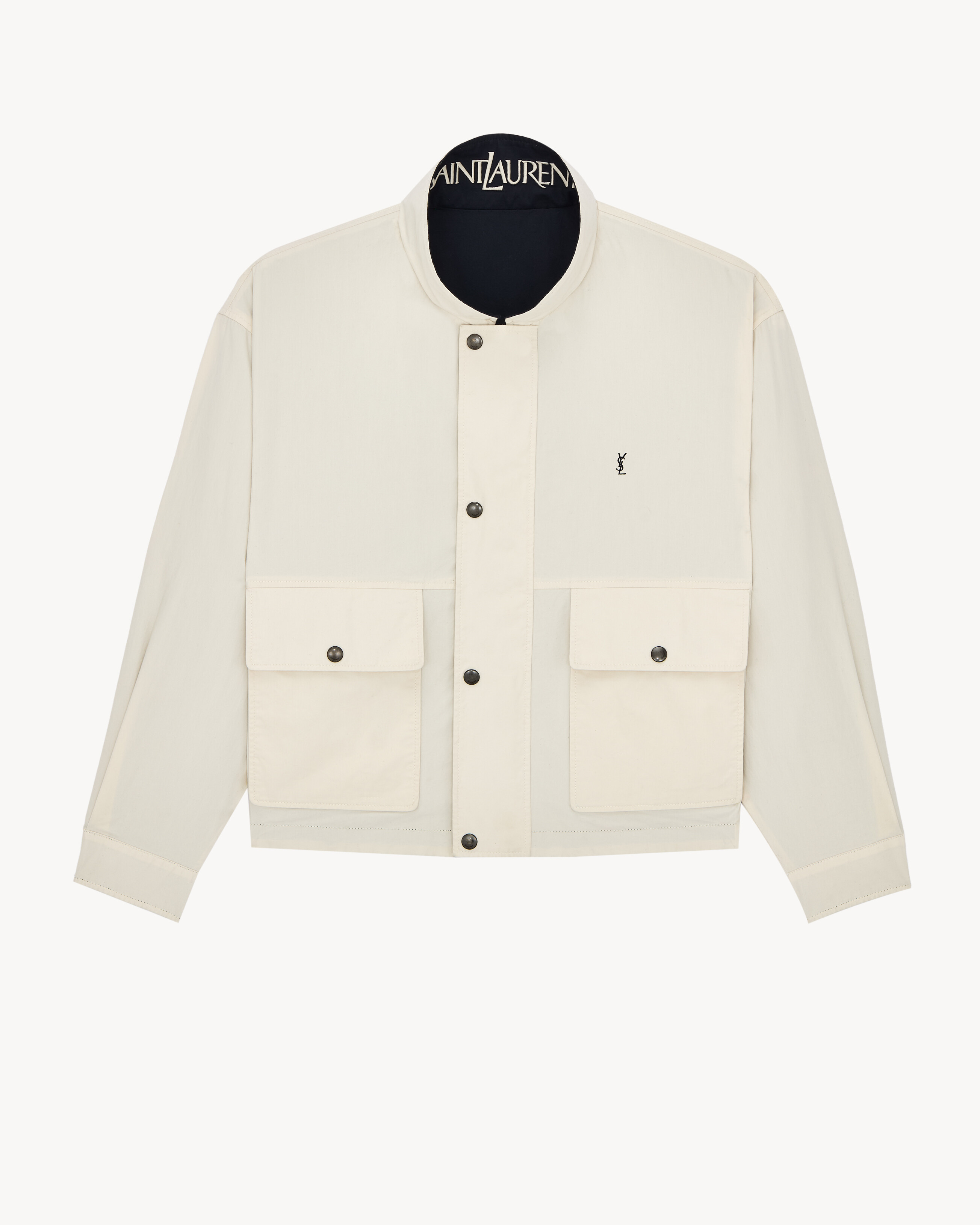 CASSANDRE reversible jacket in brushed cotton canvas