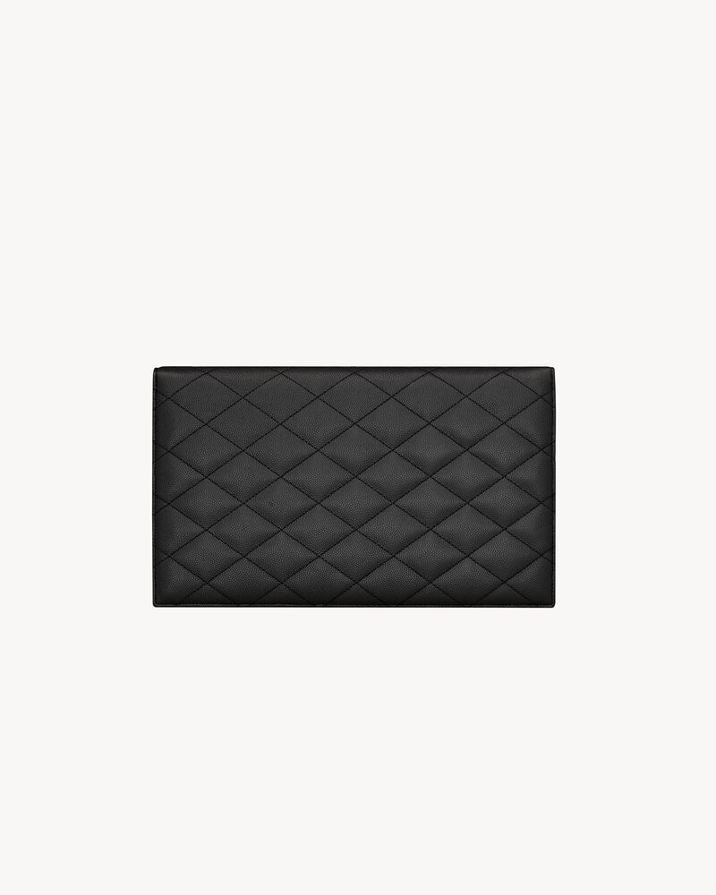 PARIS Pouch aus Leder mit Grain-de-Poudre-Prägung