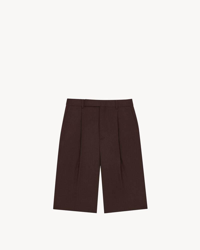 bermuda shorts in brushed wool flannel