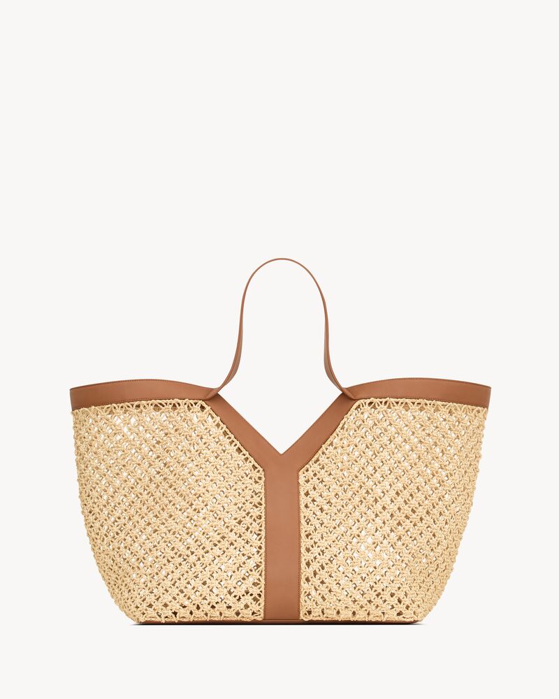 Y tote in raffia