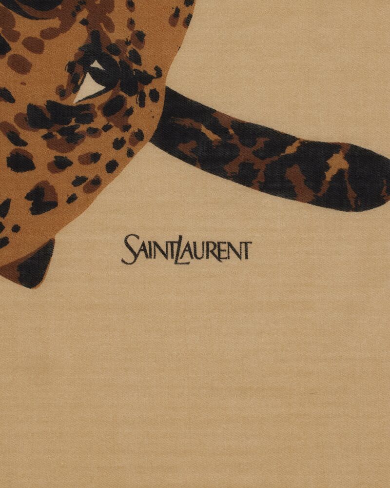 STOLA IN TWILL DI LANA MOTIVO LEOPARDO