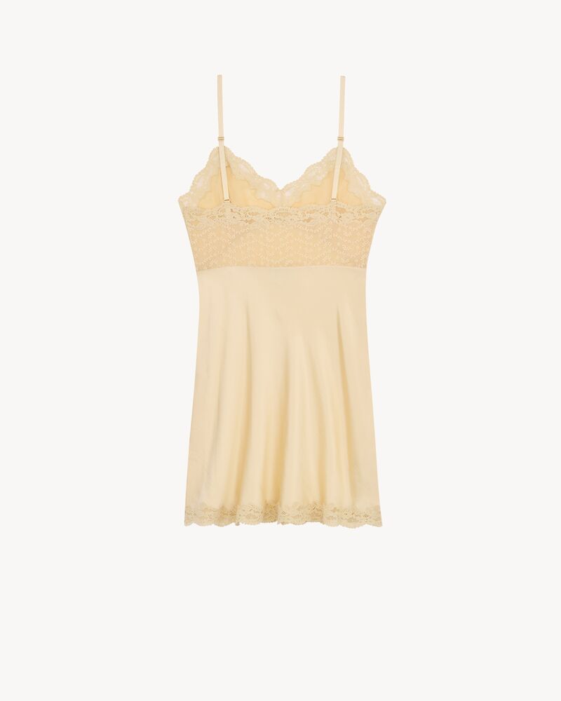laced slip dress in silk satin