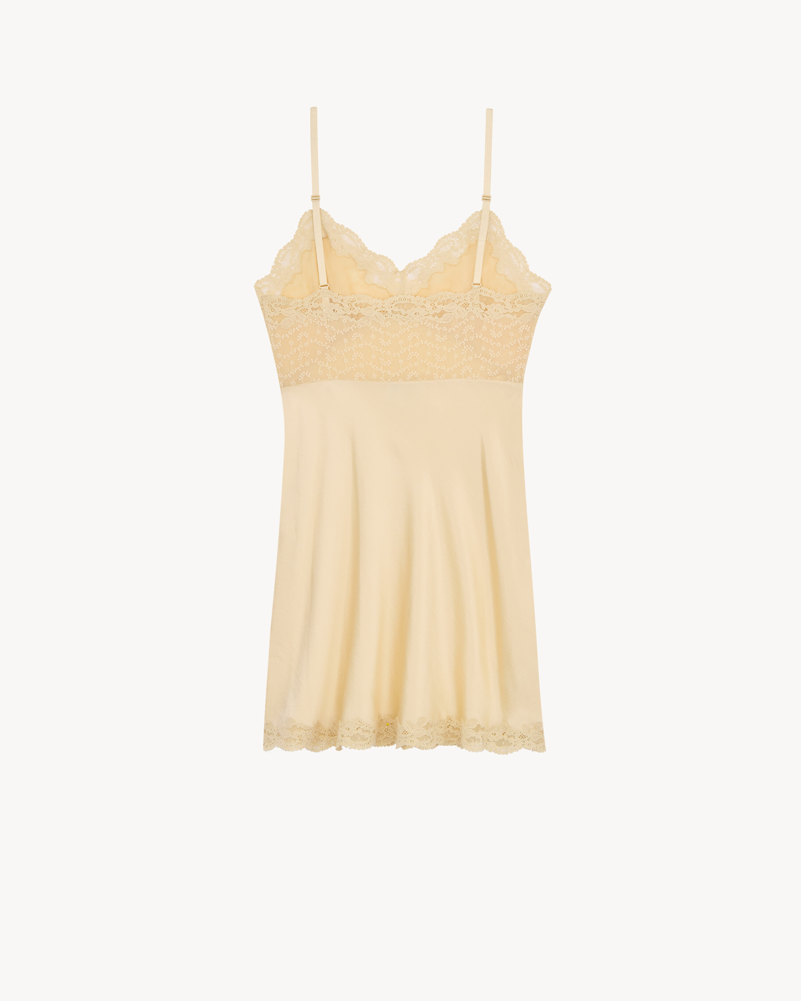 laced slip dress in silk satin