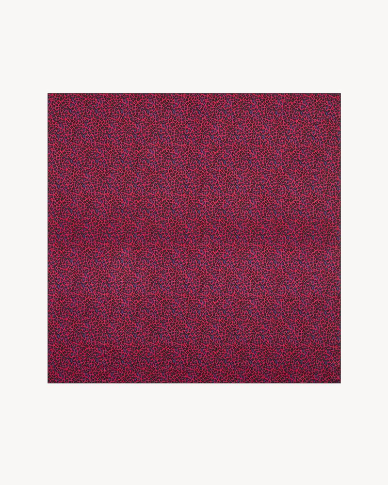 square scarf in leopard silk charmeuse