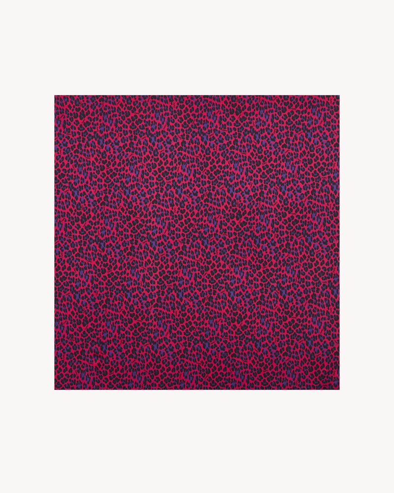 square scarf in leopard silk charmeuse