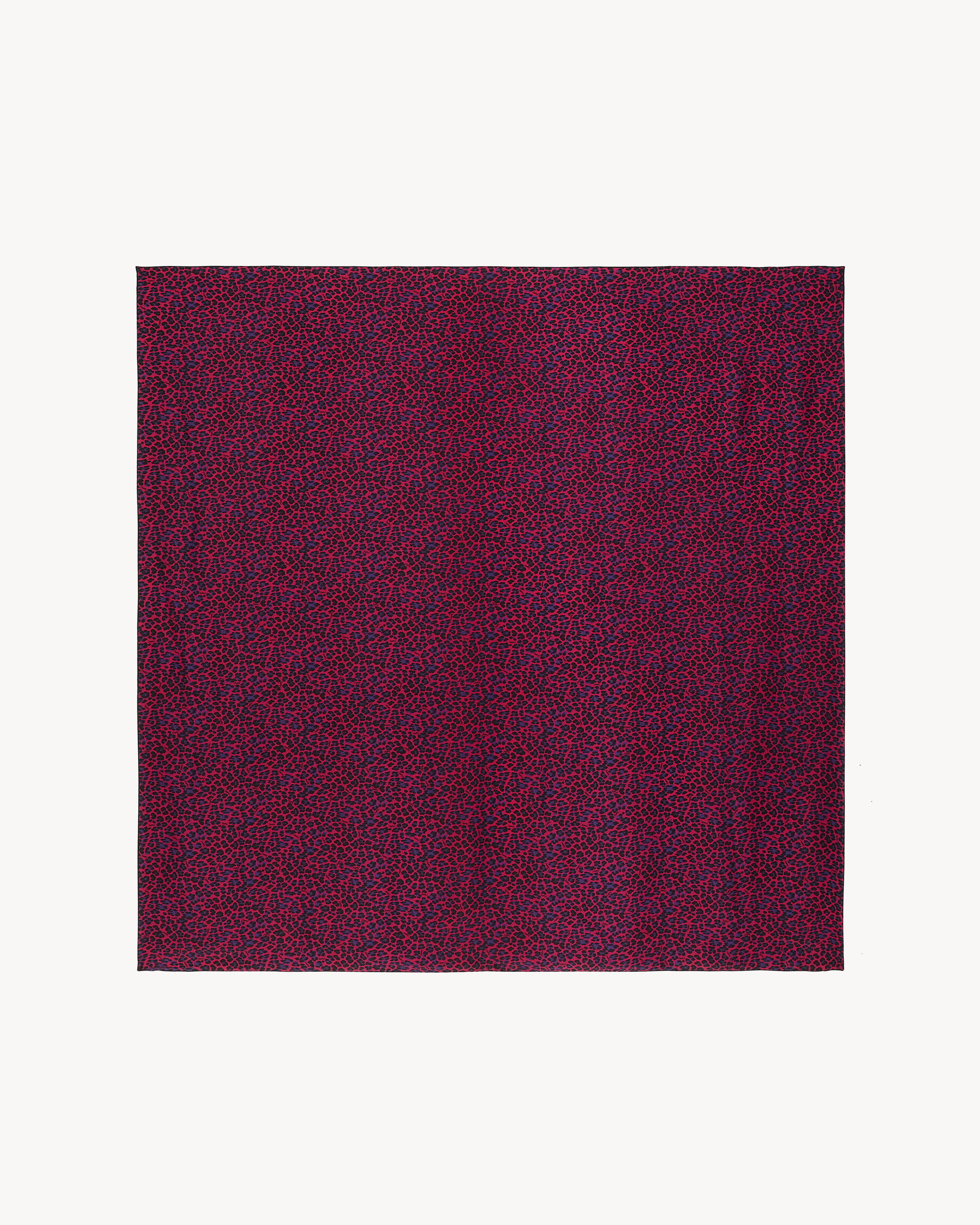 square scarf in leopard silk charmeuse