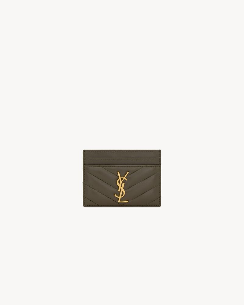 CASSANDRE MATELASSÉ card case in lambskin in Black | Saint Laurent