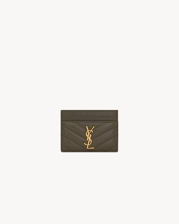 CASSANDRE MATELASSÉ card case in lambskin in Black | Saint Laurent