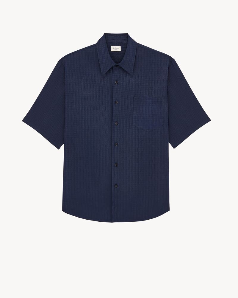 shirt in diamond silk jacquard