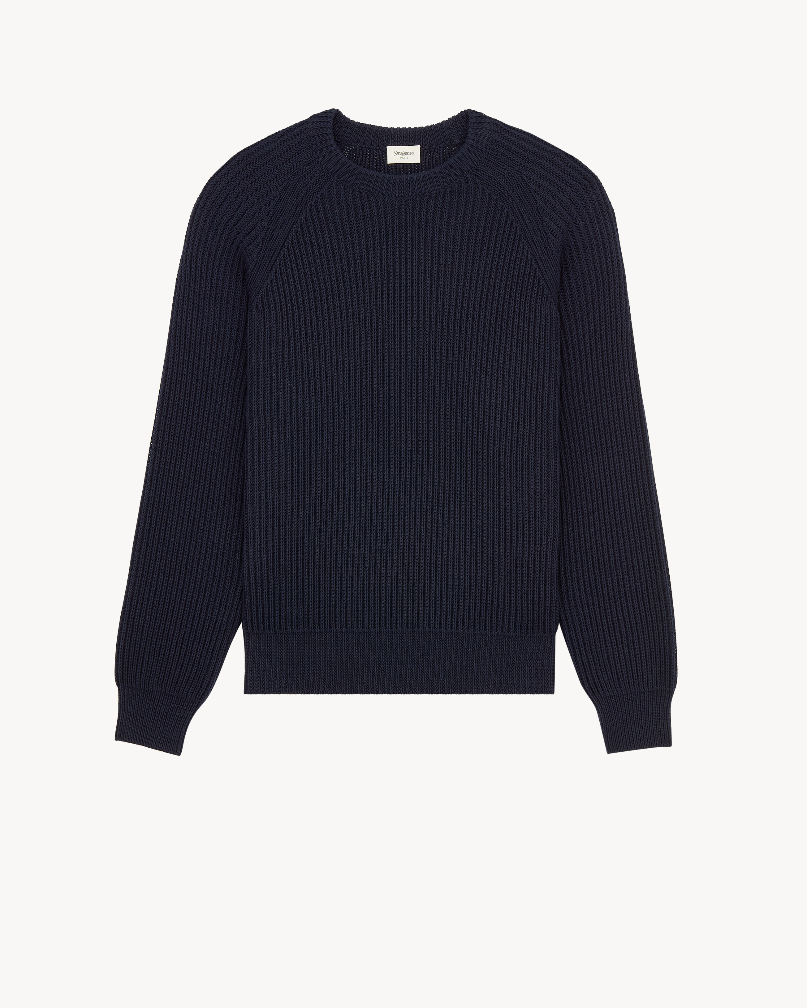crewneck sweater in fisherman's rib cotton