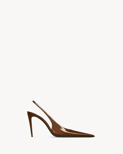 GUERMANTES slingback pumps in patent leather in Brown | Saint