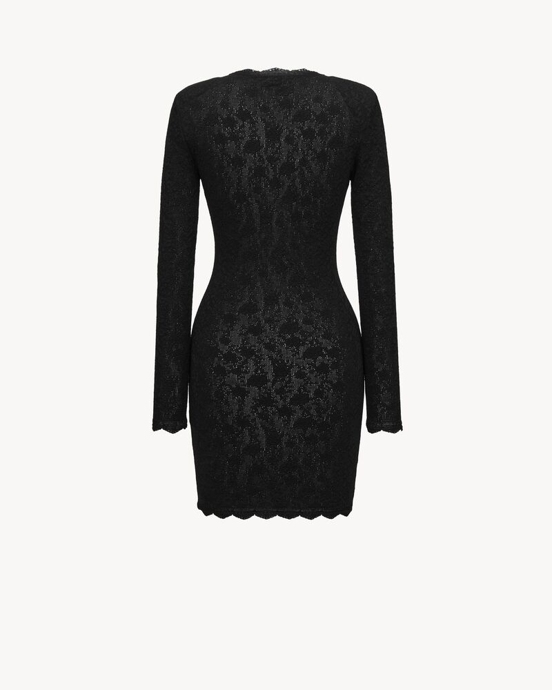 mini dress in floral mesh knit