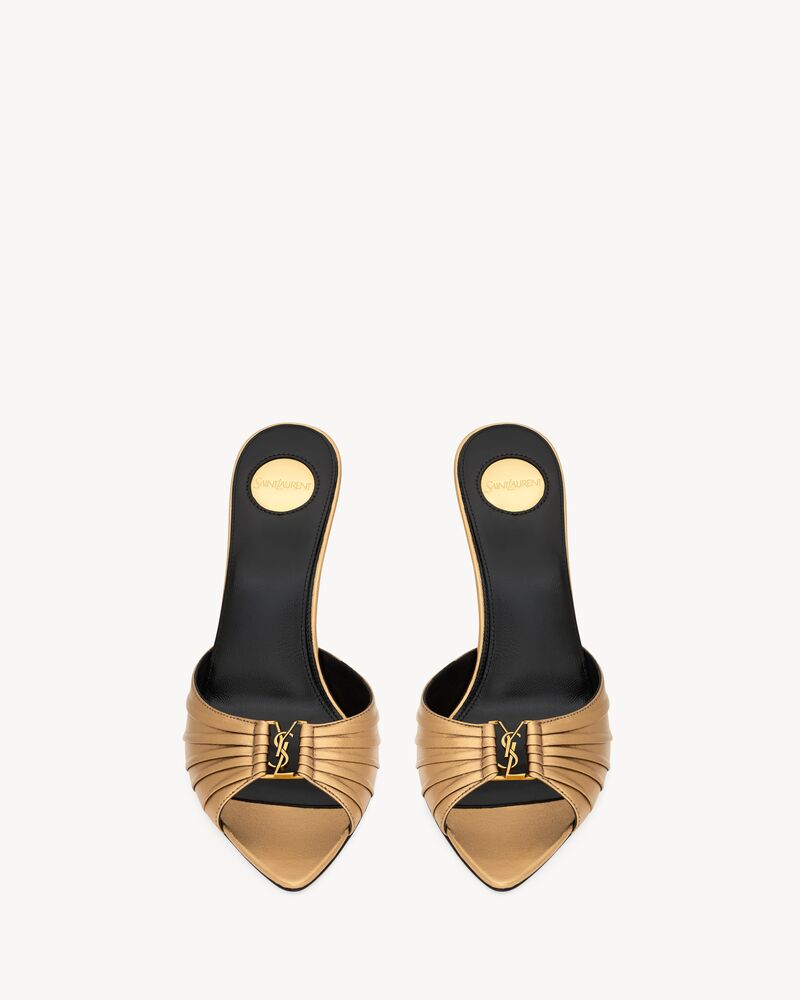BABYLONE mules in metallic leather