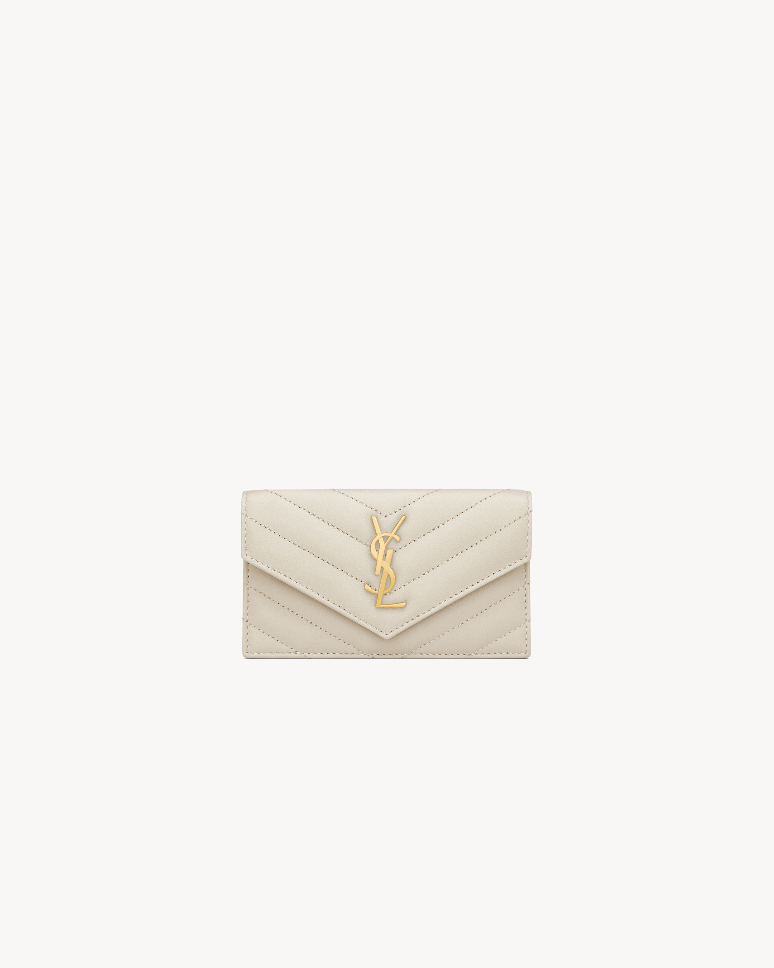 CASSANDRE MATELASSÉ FRAGMENTS FLAP CARD CASE IN LAMBSKIN