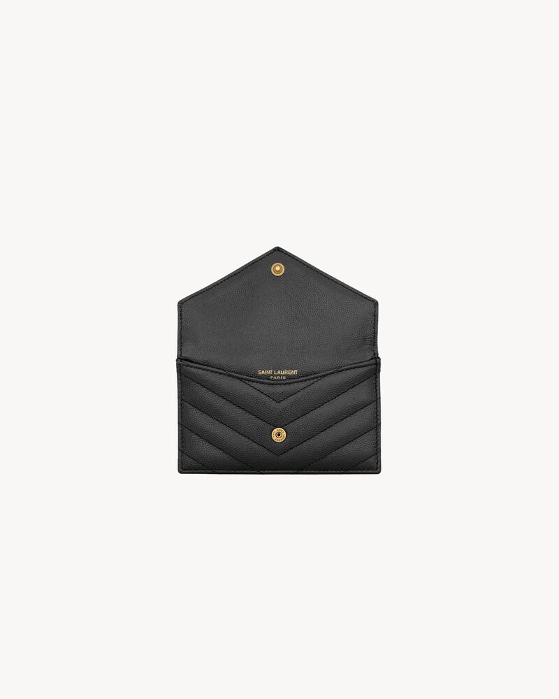 CASSANDRE MATELASSÉ FRAGMENTS FLAP CARD CASE IN GRAIN DE POUDRE LEATHER