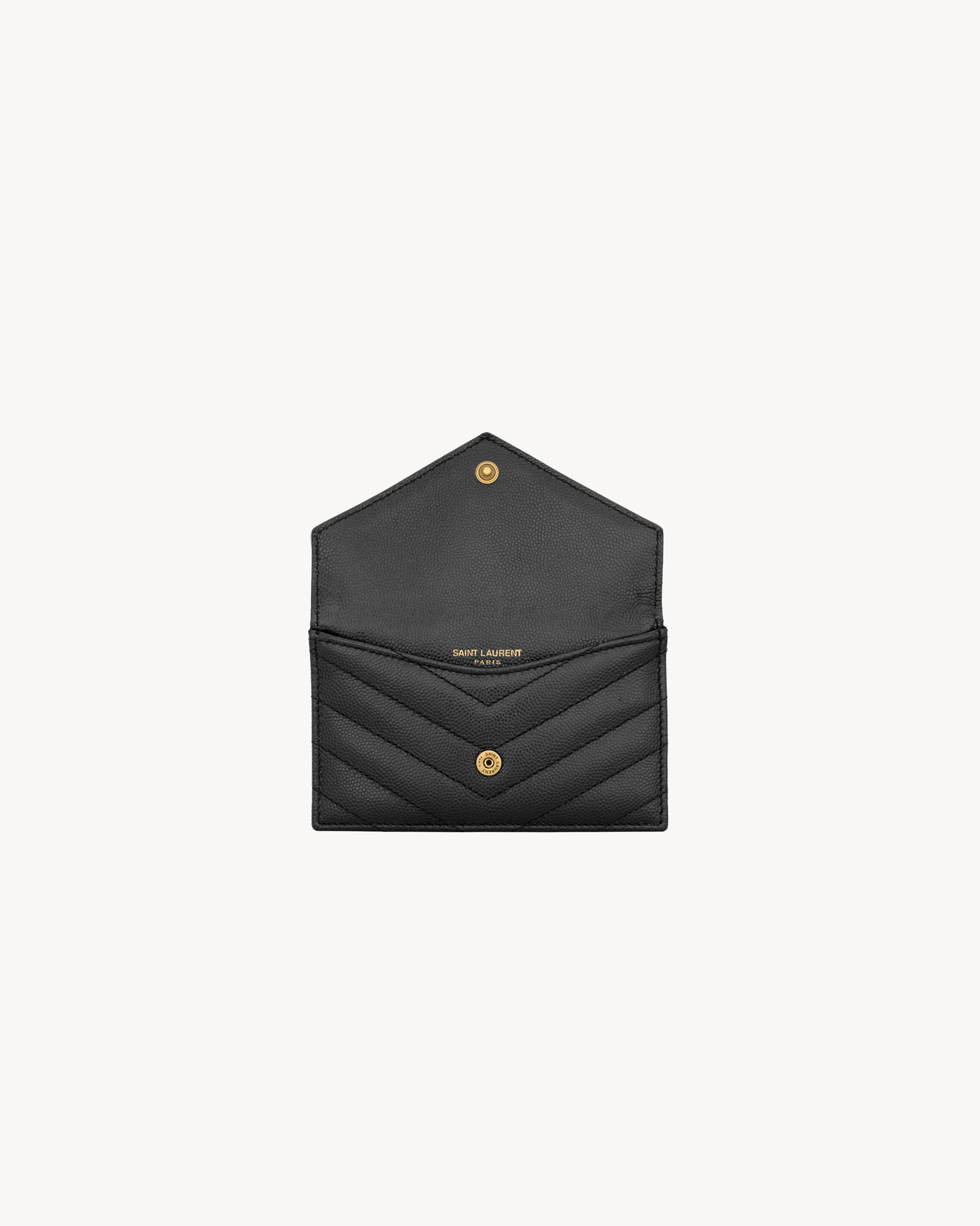 CASSANDRE MATELASSÉ FRAGMENTS FLAP CARD CASE IN GRAIN DE POUDRE