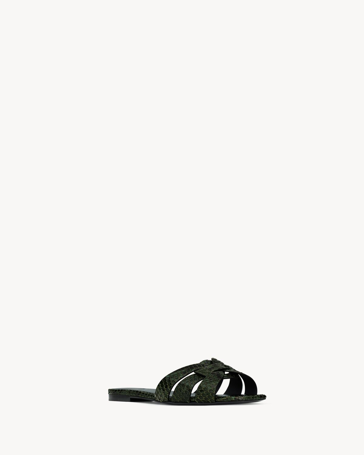 Python Sandals Slides TRIBUTE sildes in python in Black | Saint Laurent | YSL US