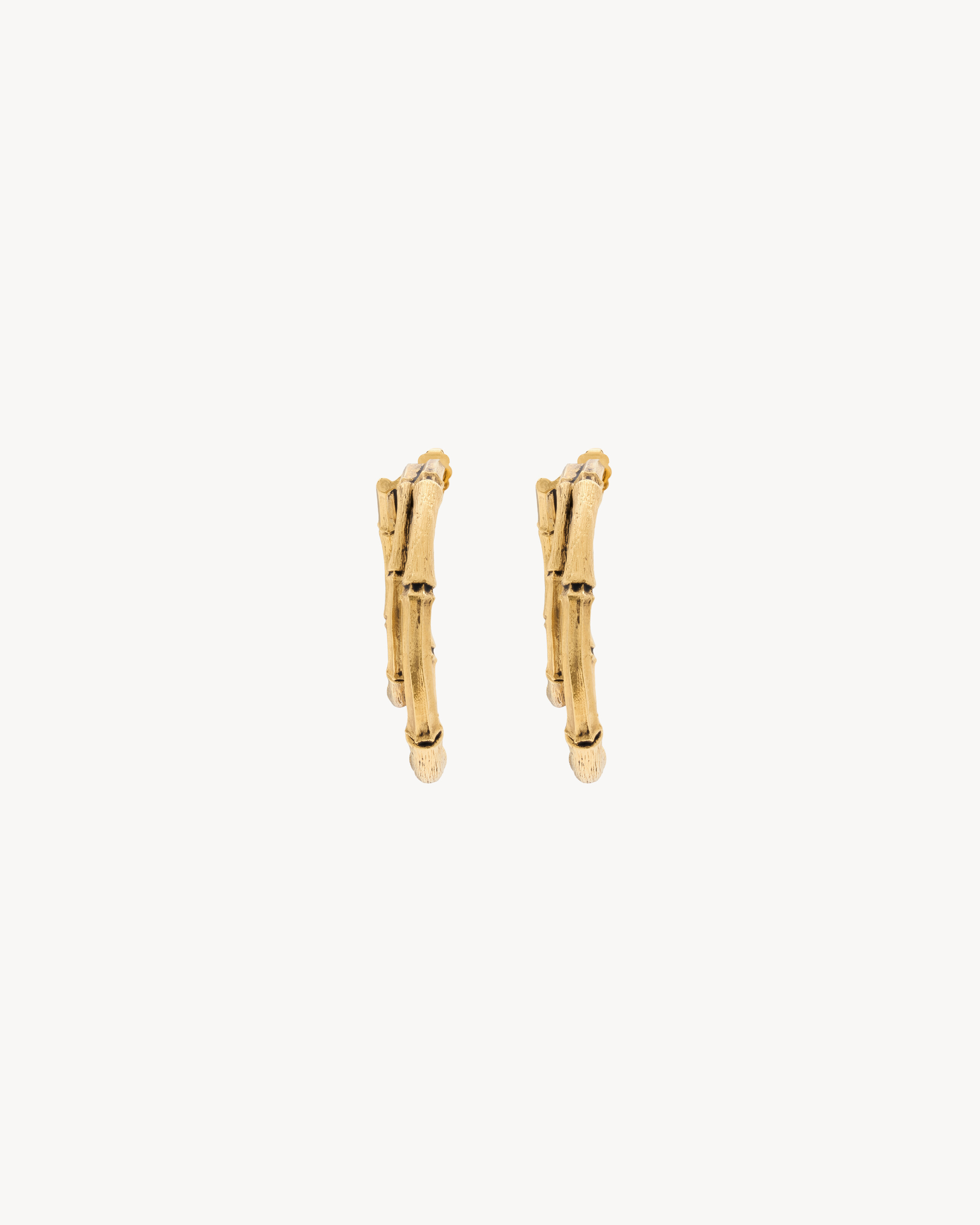 bamboo double-hoop earrings in metal