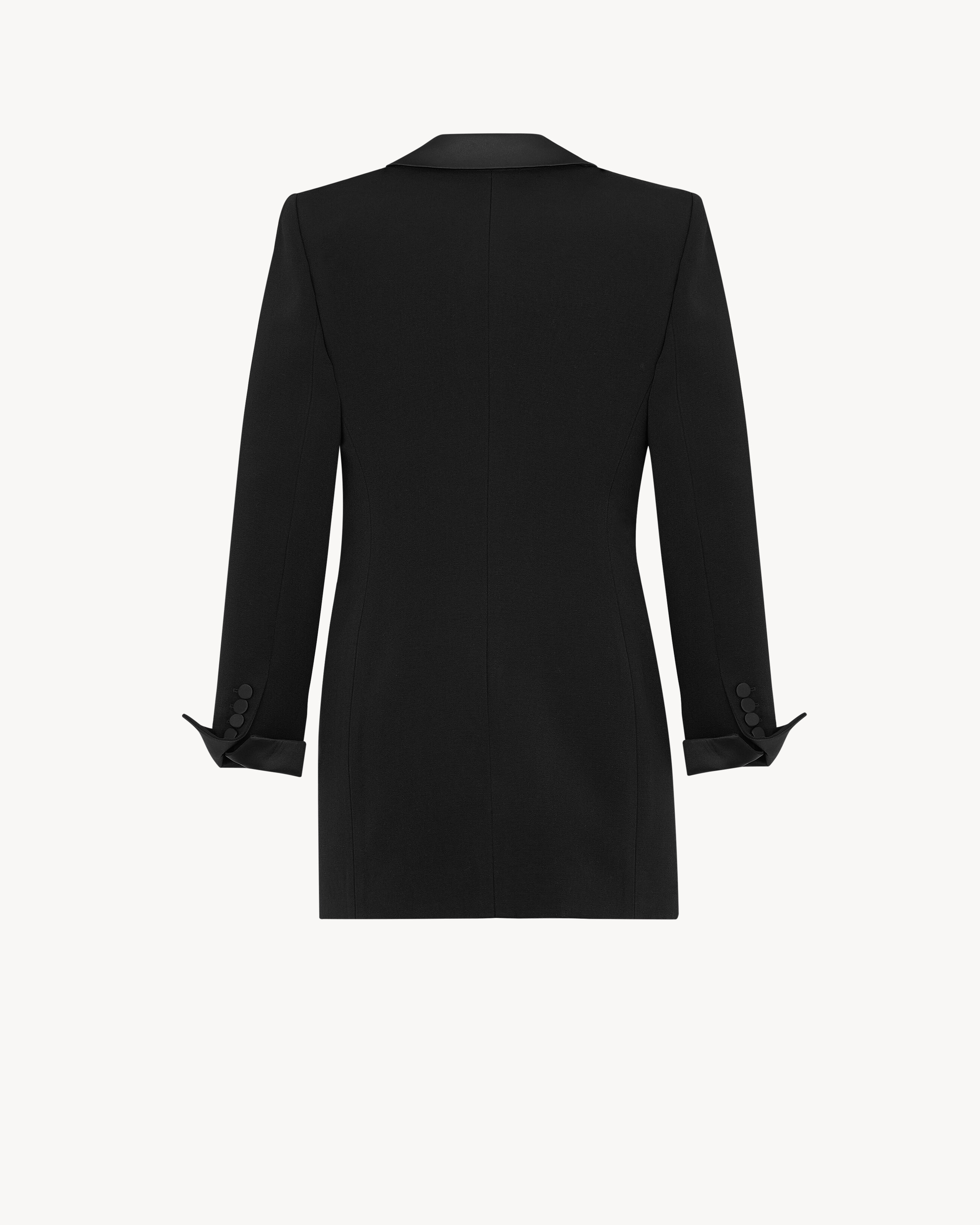 Saint Laurent Tuxedo Dress In Grain de Poudre - Black - Women - F38 Saint Laurent Tuxedo Dress In Grain de Poudre - Black - Women - F38