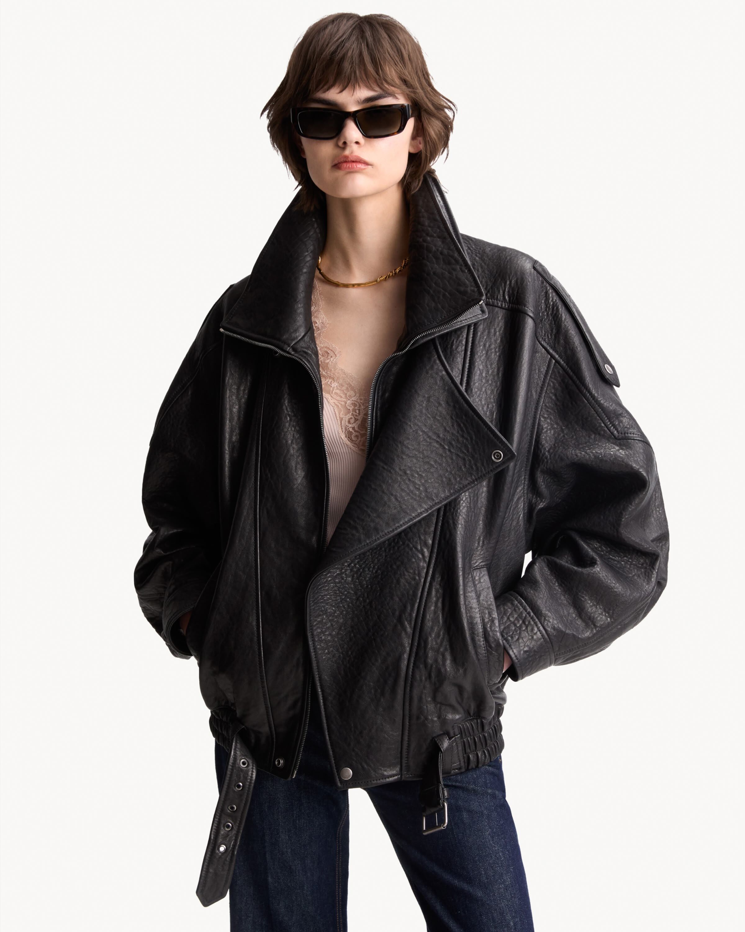bomber jacket in lambskin