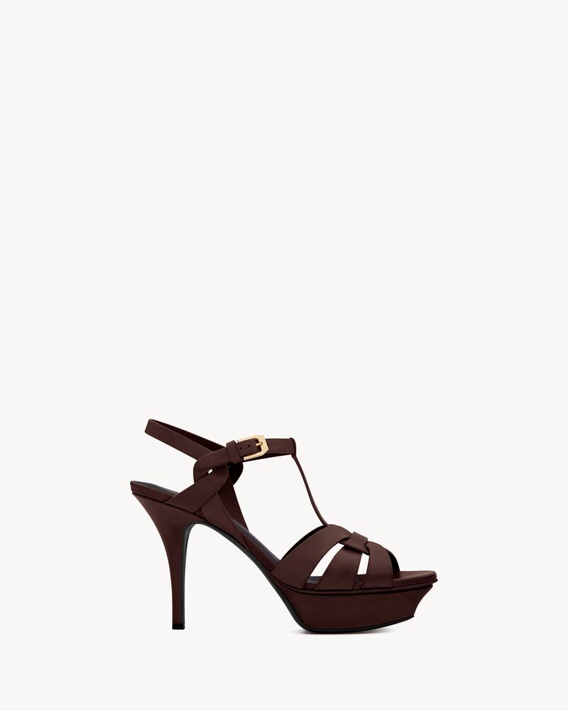 TRIBUTE platform sandals in smooth leather