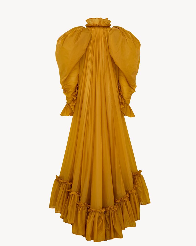 ruffled gown in nylon