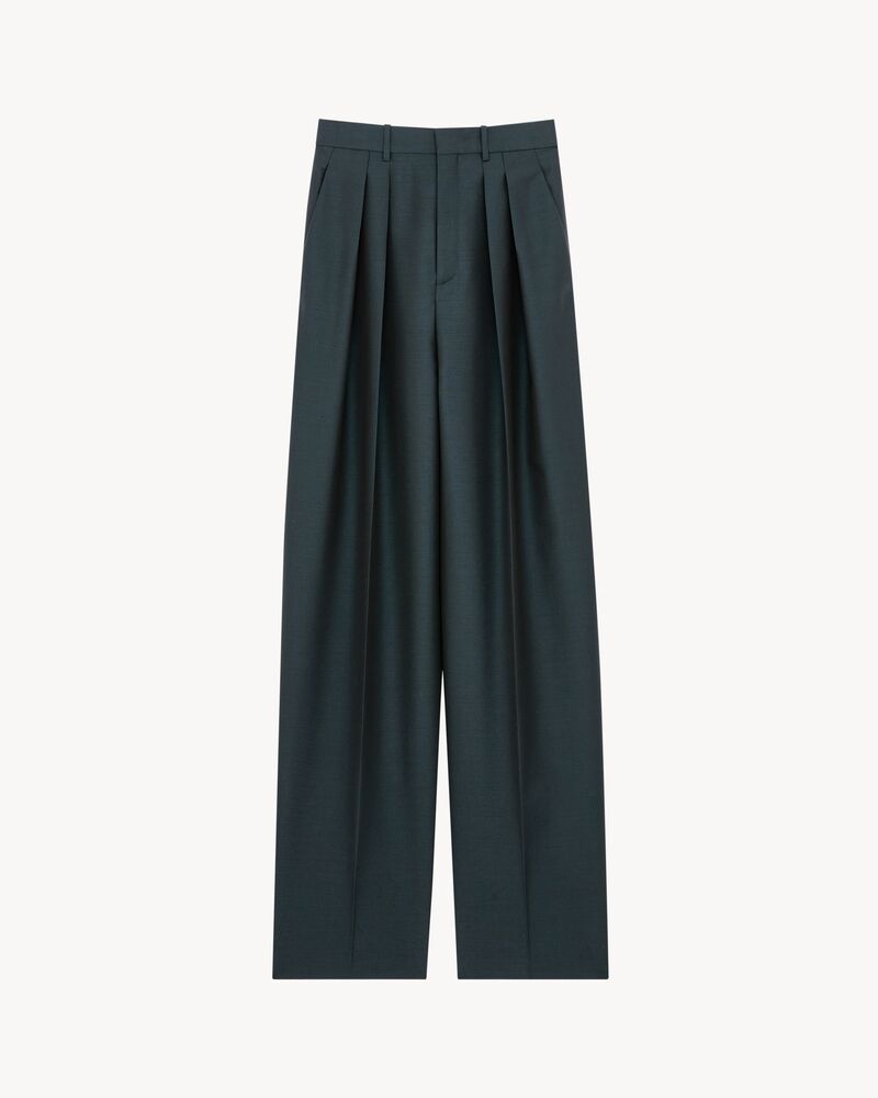 wide-leg pants in wool and mohair