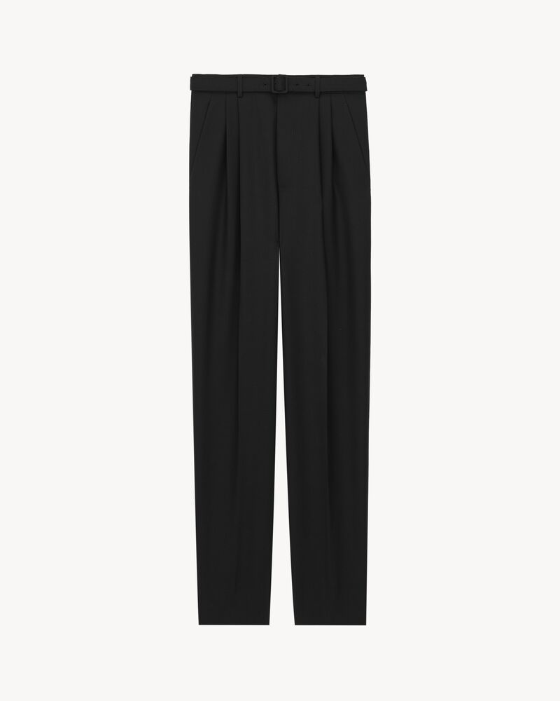 slim-fit pants in wool gabardine