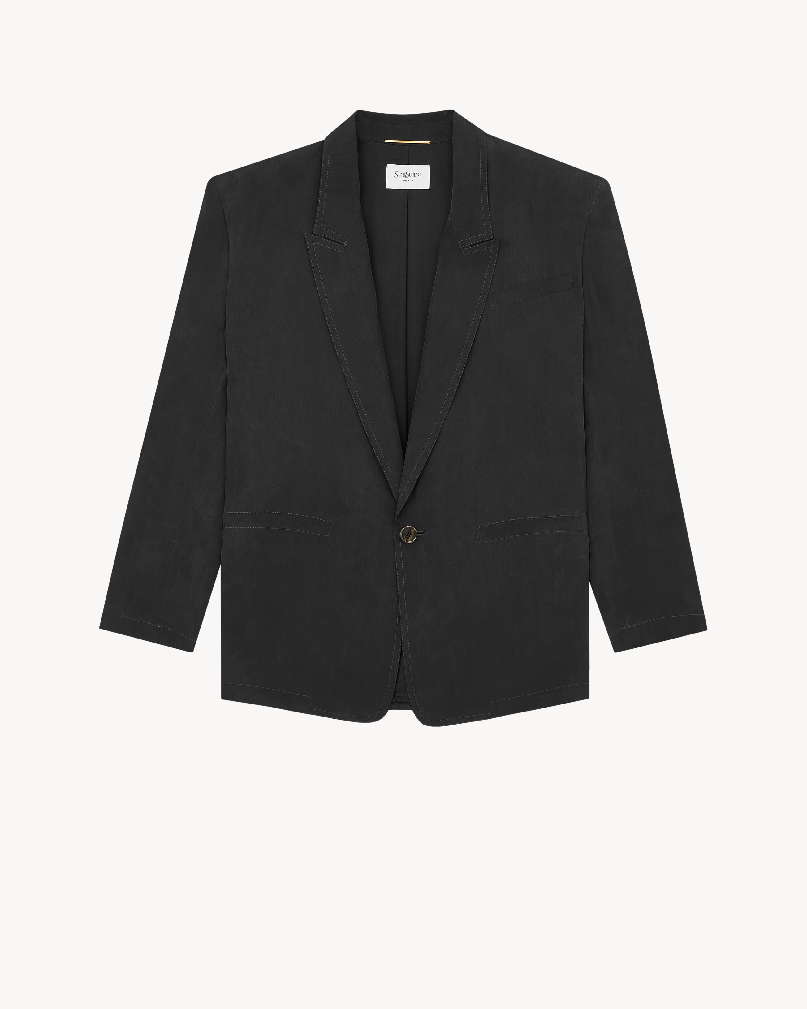 single-breasted jacket in silk habotai