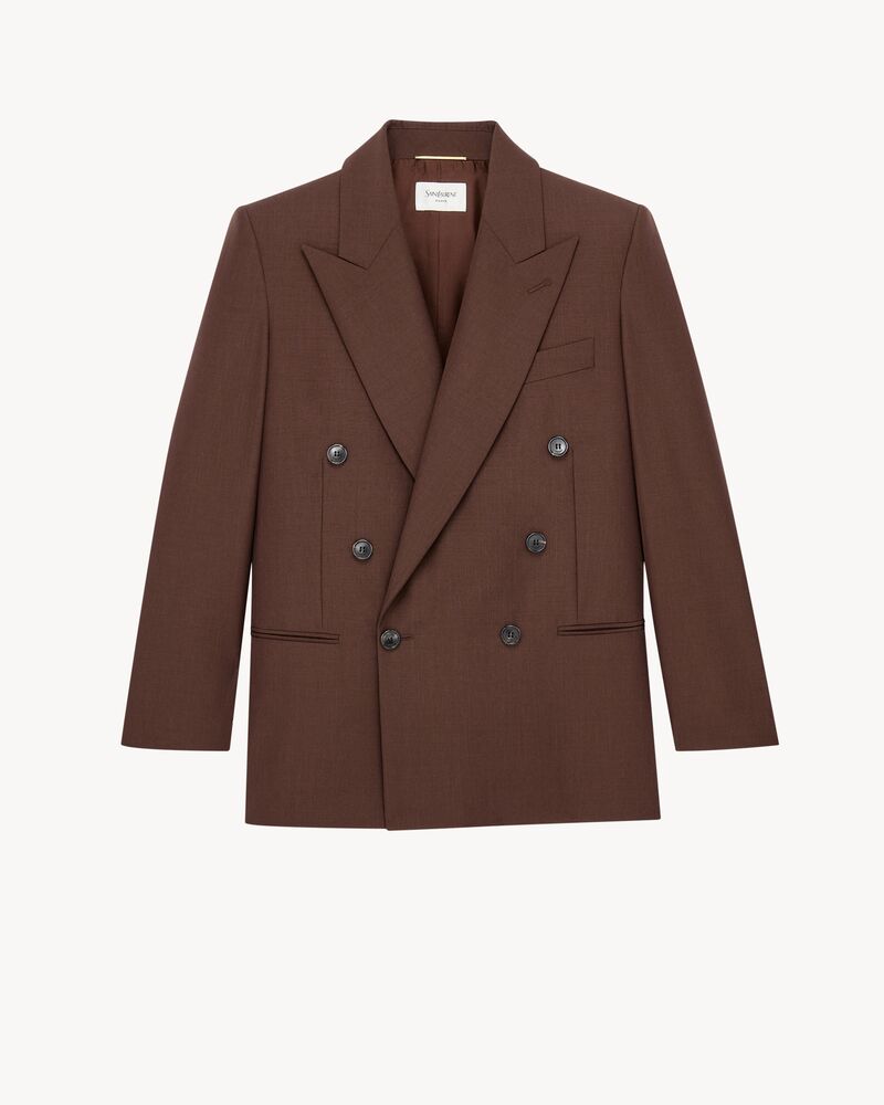 double-breasted jacket in wool and mohair
