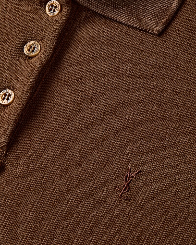 CASSANDRE cropped polo in cotton piqué