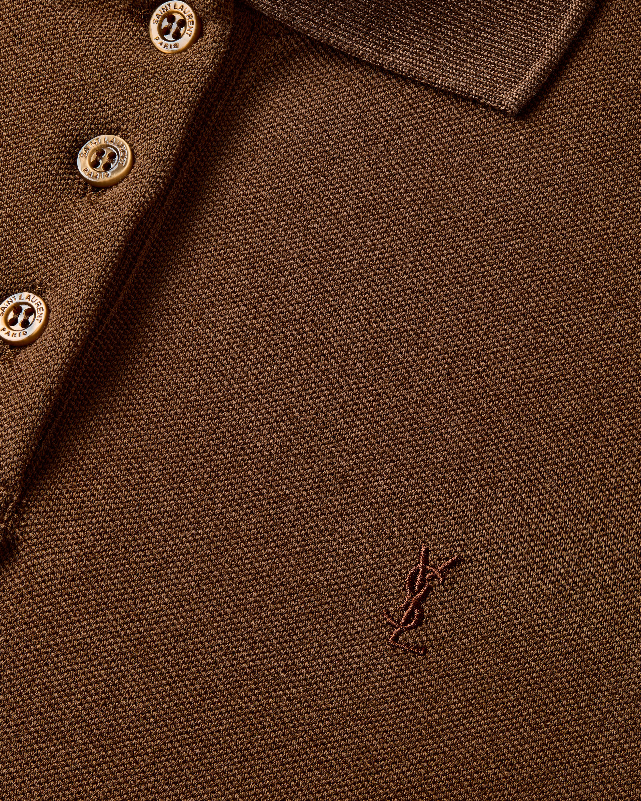 CASSANDRE cropped polo in cotton piqué