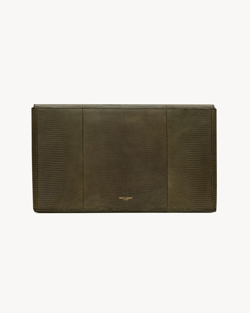 LETTER large pouch in lizard