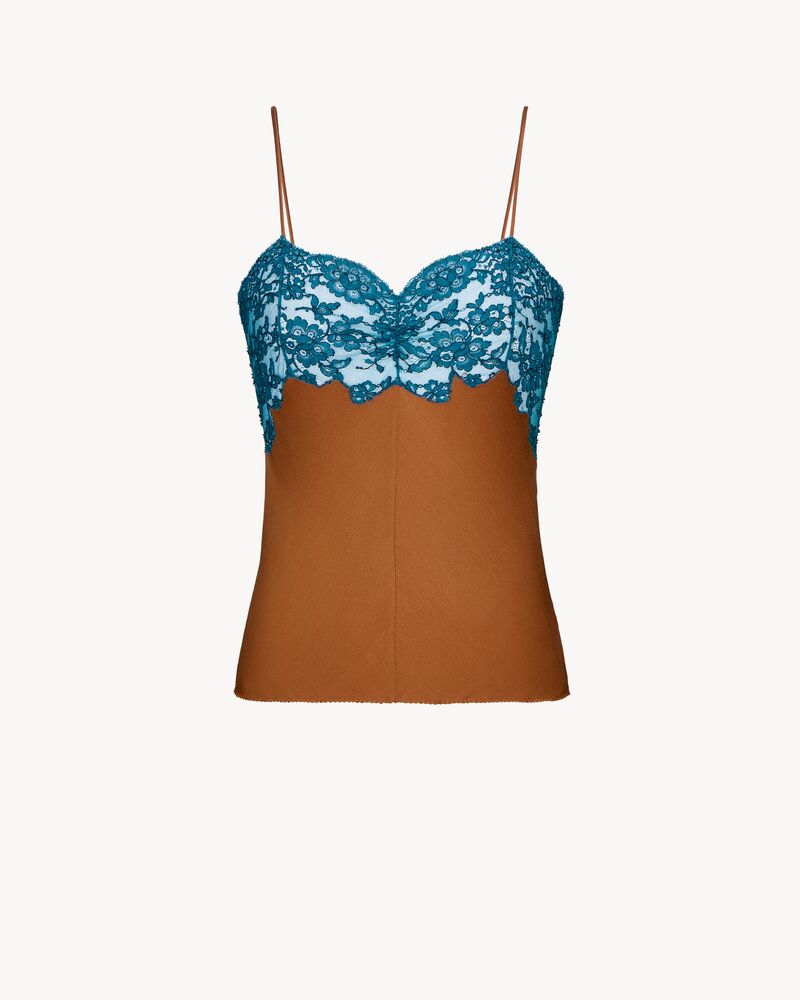 laced camisole in silk satin