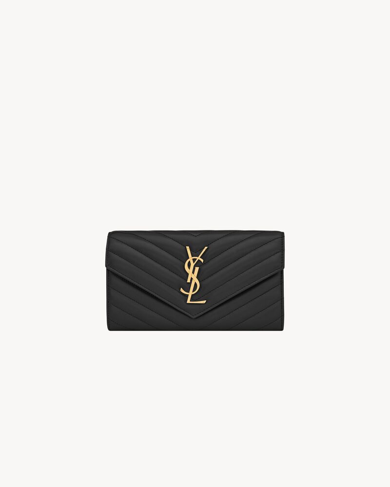 Cartera grande con solapa Cassandre de piel de cordero