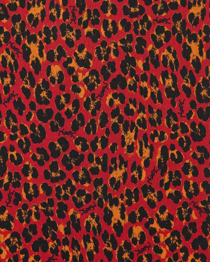 square scarf in leopard silk charmeuse