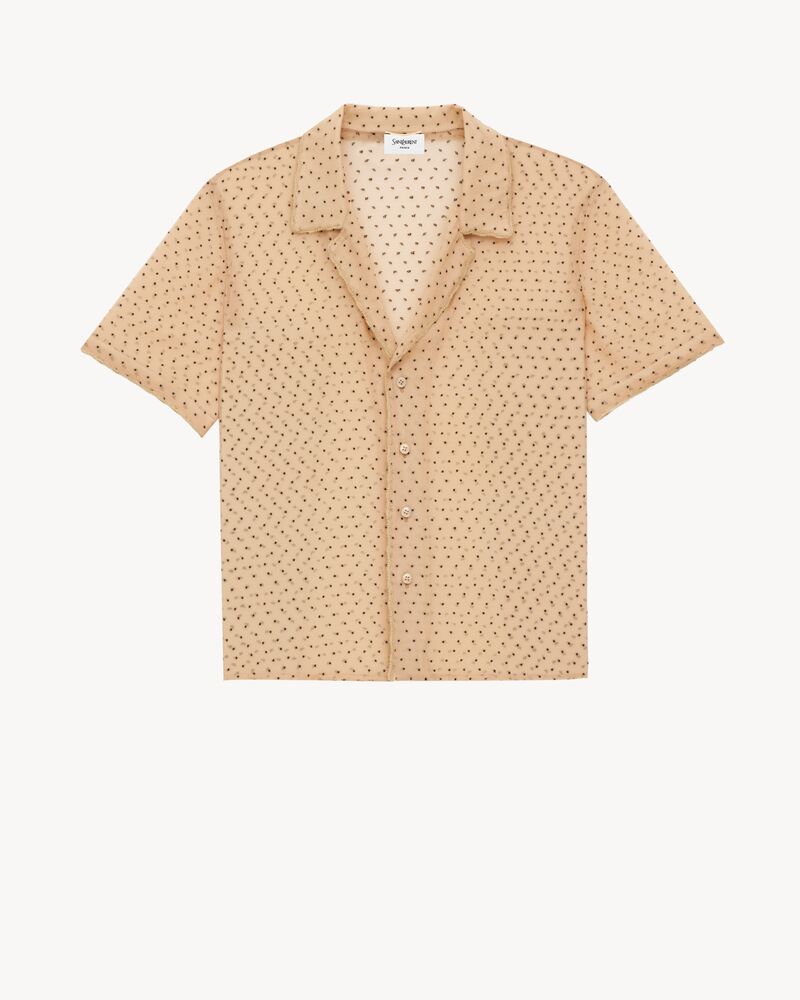 pajama set in dotted silk chiffon