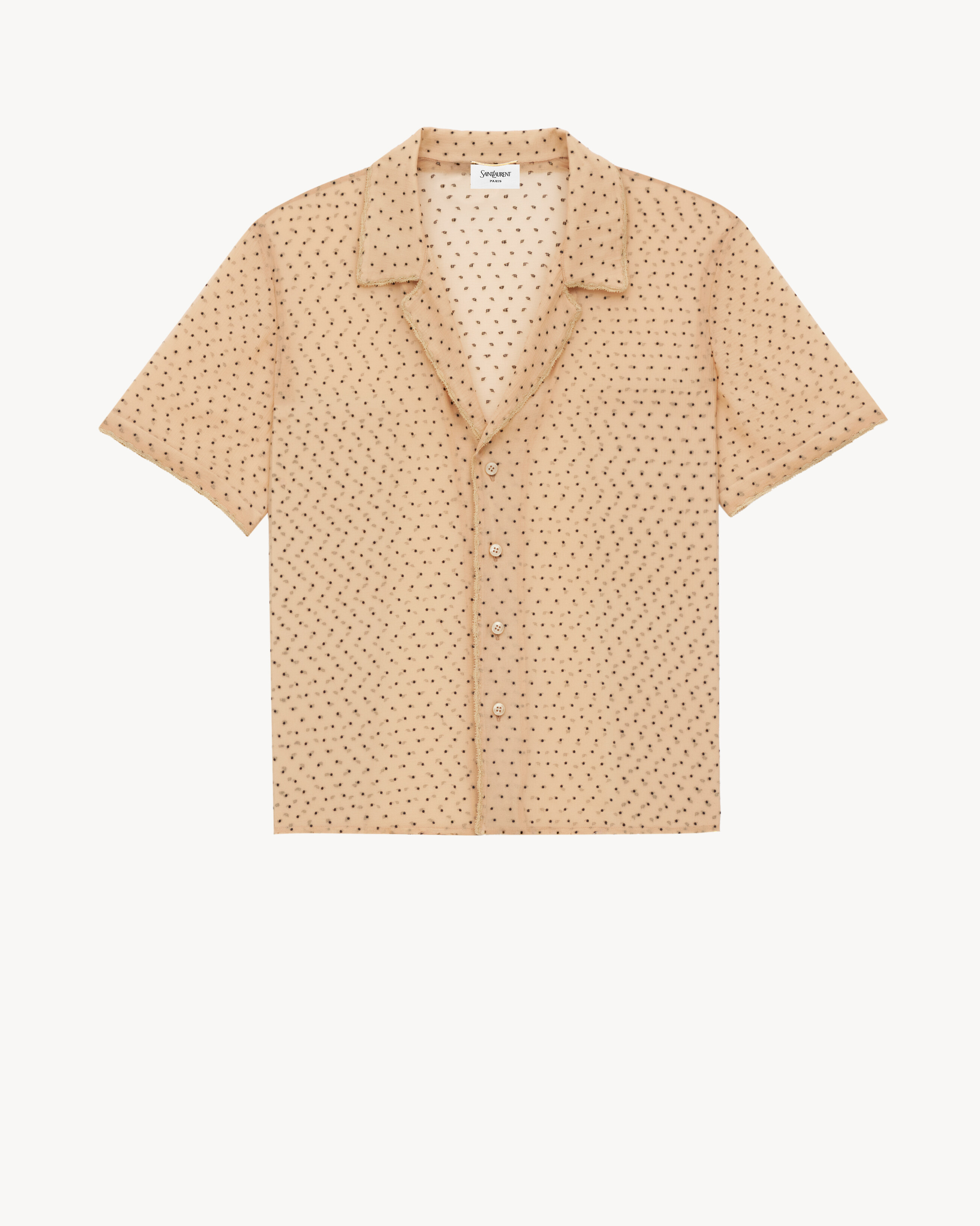 pajama set in dotted silk chiffon