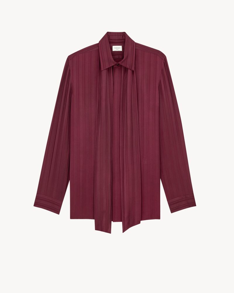 CASSANDRE lavallière blouse in striped silk jacquard