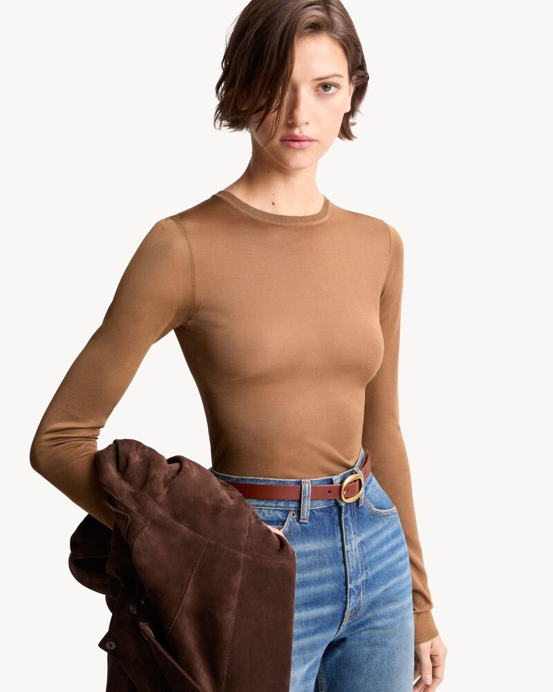 CASSANDRE sheer top in knit