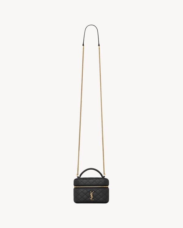 Yves Saint Laurent ハンドバッグ ミニボストン 白 ネイビー GABY micro vanity bag in lambskin in Black | Saint Laurent | YSL