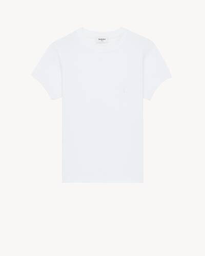CASSANDRE T-shirt in ribbed cotton jersey in White | Saint Laurent