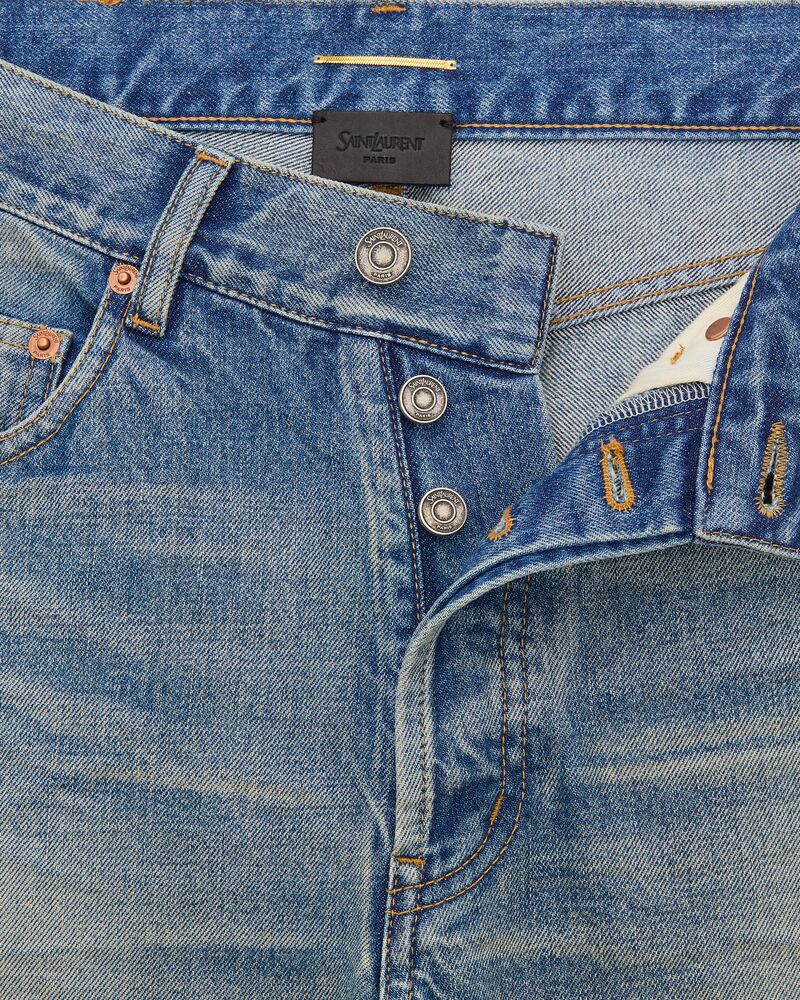 CASSANDRE V-waist long baggy jeans