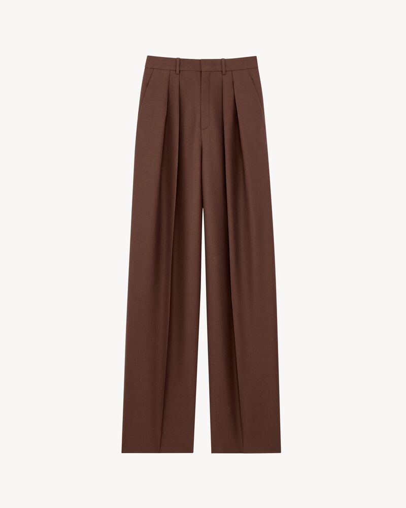 wide-leg pants in wool and mohair
