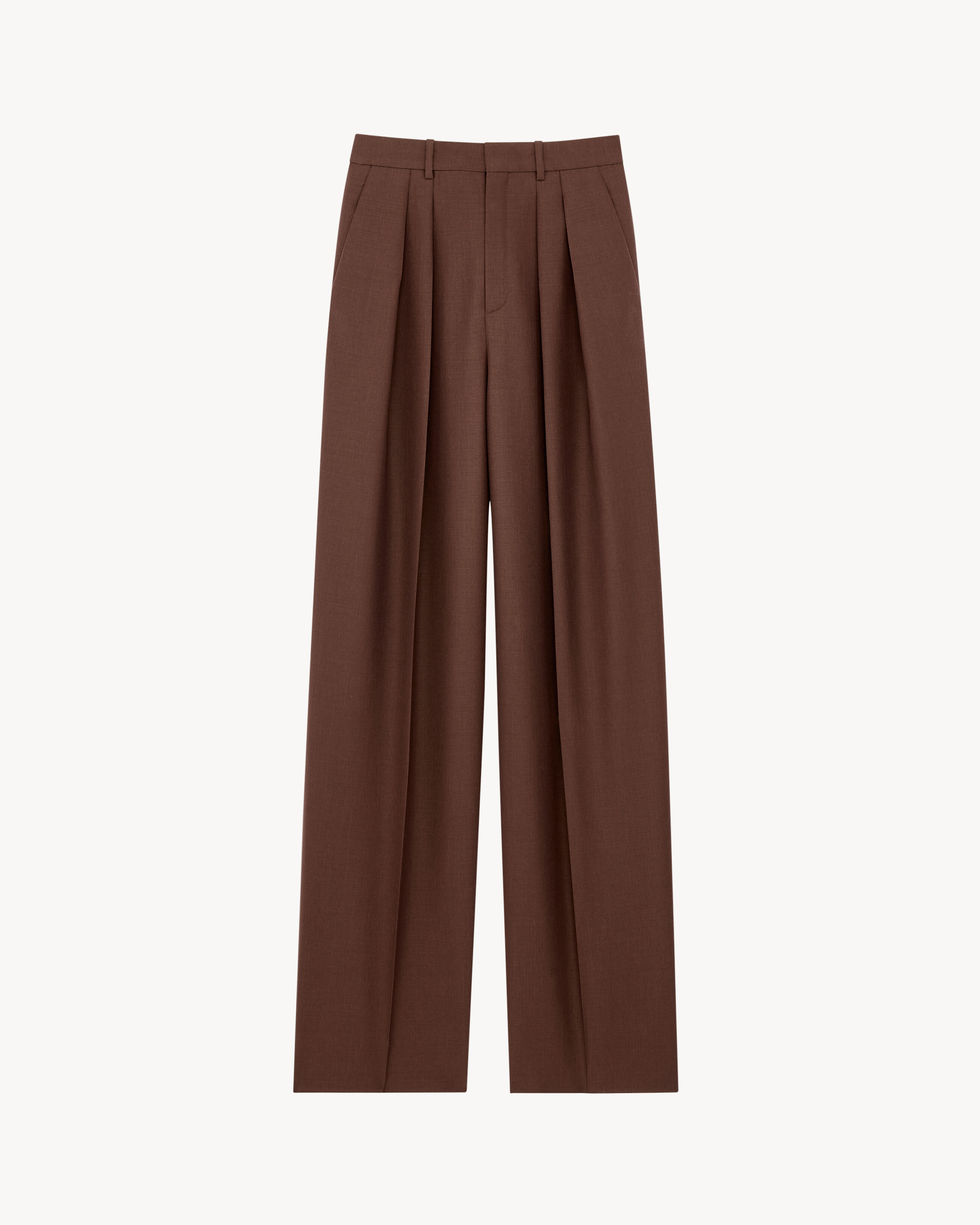 wide-leg pants in wool and mohair