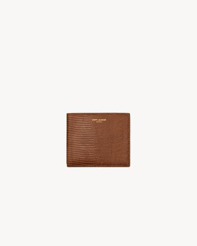 SAINT LAURENT PARIS East/West wallet in lizard in Brown | Saint