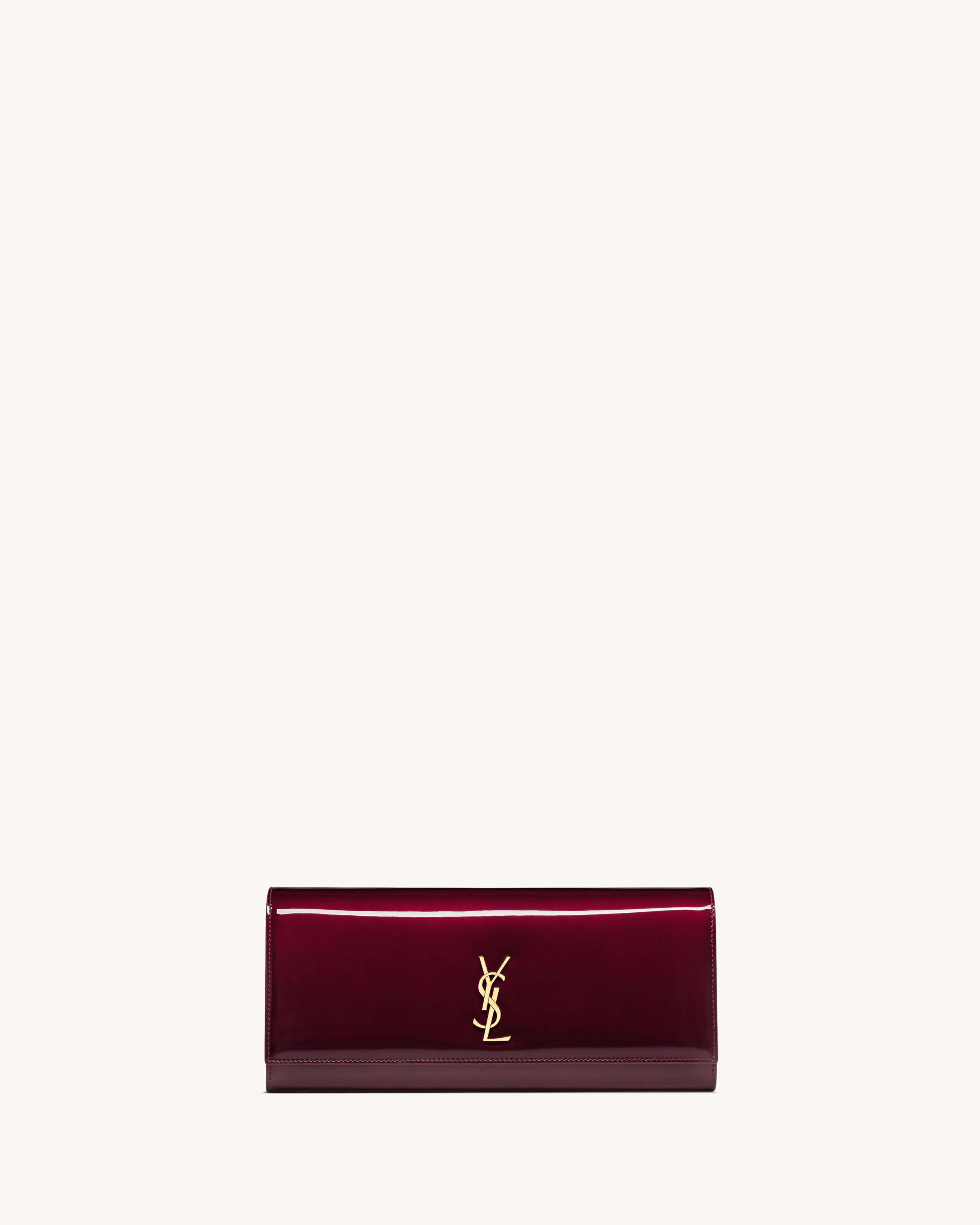 bolsa clutch KATE em couro envernizado